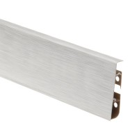Listwa przypodłogowa Hi-Line Prestige Aluminium Szczotkowane Białe PVC mat 2,5m Cezar