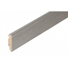 MDF skirting board wood veneer laminate 58x15mm 2,4m Oak Gray  Cezar